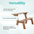 thumbnail image 4 of AVAWING Outdoor Convertible Garden Bench, Patio Picnic Bench, Brown, 4 of 7