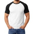 thumbnail image 5 of INSPIRE CHIC Men's Raglan T-Shirt Short Sleeve Crewneck Casual Baseball T-Shirts S White, 5 of 6