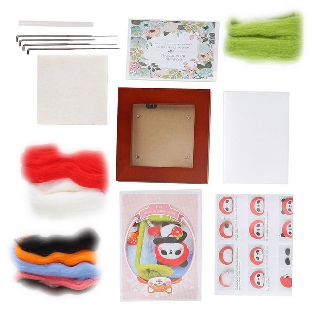 Kit de Fieltro de Aguja, Material de FabricioN de Bricolaje de Lana Suave Sin ESBROS Kit de Inicio de Fieltro de Agujas para Principiantes para Principiantes