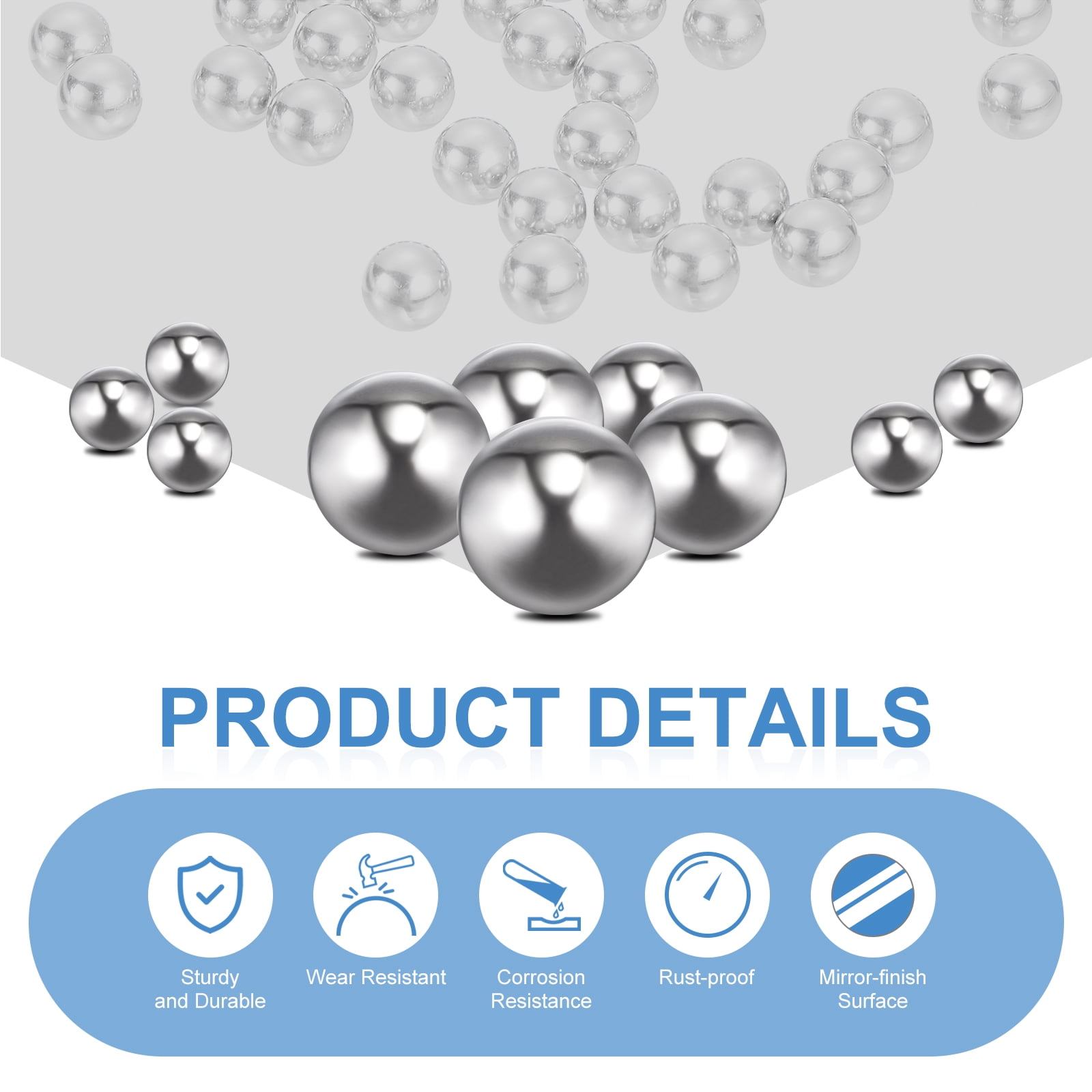35mm Bearing Balls, 316 Stainless Steel G1000 Precision Balls Metric Mixing Balls for Bearings Bicycles Casters (Mirror Finish)
