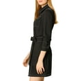 thumbnail image 5 of MODA NOVA Juniors Contrast Line Long Sleeves Belted Waist Dress with Pockets, 5 of 8