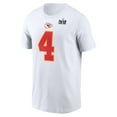 thumbnail image 2 of Men's Nike Rashee Rice White Kansas City Chiefs Super Bowl LVIII Patch Player Name & Number T-Shirt, 2 of 3