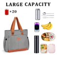 thumbnail image 3 of Bolsa de almuerzo HSHRICH, grande, para mujer, con aislamiento de trabajo, 14 L, rayas, 3 of 6