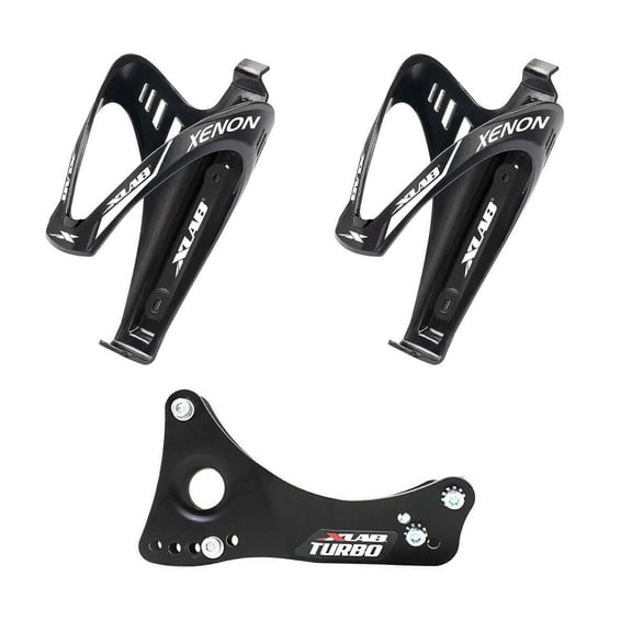 XLAB Turbo Wing w/ Xenon Cages Saddle Mounted Dual Water Bottle Carrier System