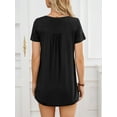thumbnail image 2 of Fancyglim Women Short Sleeves Tshirts Loose Tunic Tops, Black XL, 2 of 4