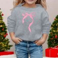 thumbnail image 2 of Girls Sweatshirts Cute Bow Graphic Crew Neck Long Sleeve Pullover Tops For Girl Soft Comfy Unisex Kids Graphic Hoodies Grey 3-4 Years, 2 of 4