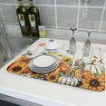 thumbnail image 6 of Autumn Harvest Pumpkin Dish Drying Mat for Kitchen Counter Sunflower Maple Leaves Fall Dish Drying Mat 18\u201dx24\u201d Thanksgiving Dishes Pad Dish Drainer Rack Mats Absorbent Fast Dry Kitchen, 6 of 7