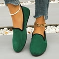 thumbnail image 5 of TOWED22 Women's Ballet Flats PU Leather Dress Shoes Comfortable Round Toe Slip on Flats with Floral Eyelets(Green,9), 5 of 7