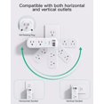 thumbnail image 2 of Extensor de enchufe y protector contra sobretensiones Mifaso PD30W con 6 AC y 3 USB, 2 of 6