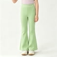 thumbnail image 2 of Nilvkv Girls Flare Pants, Leggings for Girls, Ice Silk Solid Bell Bottoms with Elastic Waist for Summer Casual Wear Green 5-6 Years, 2 of 8
