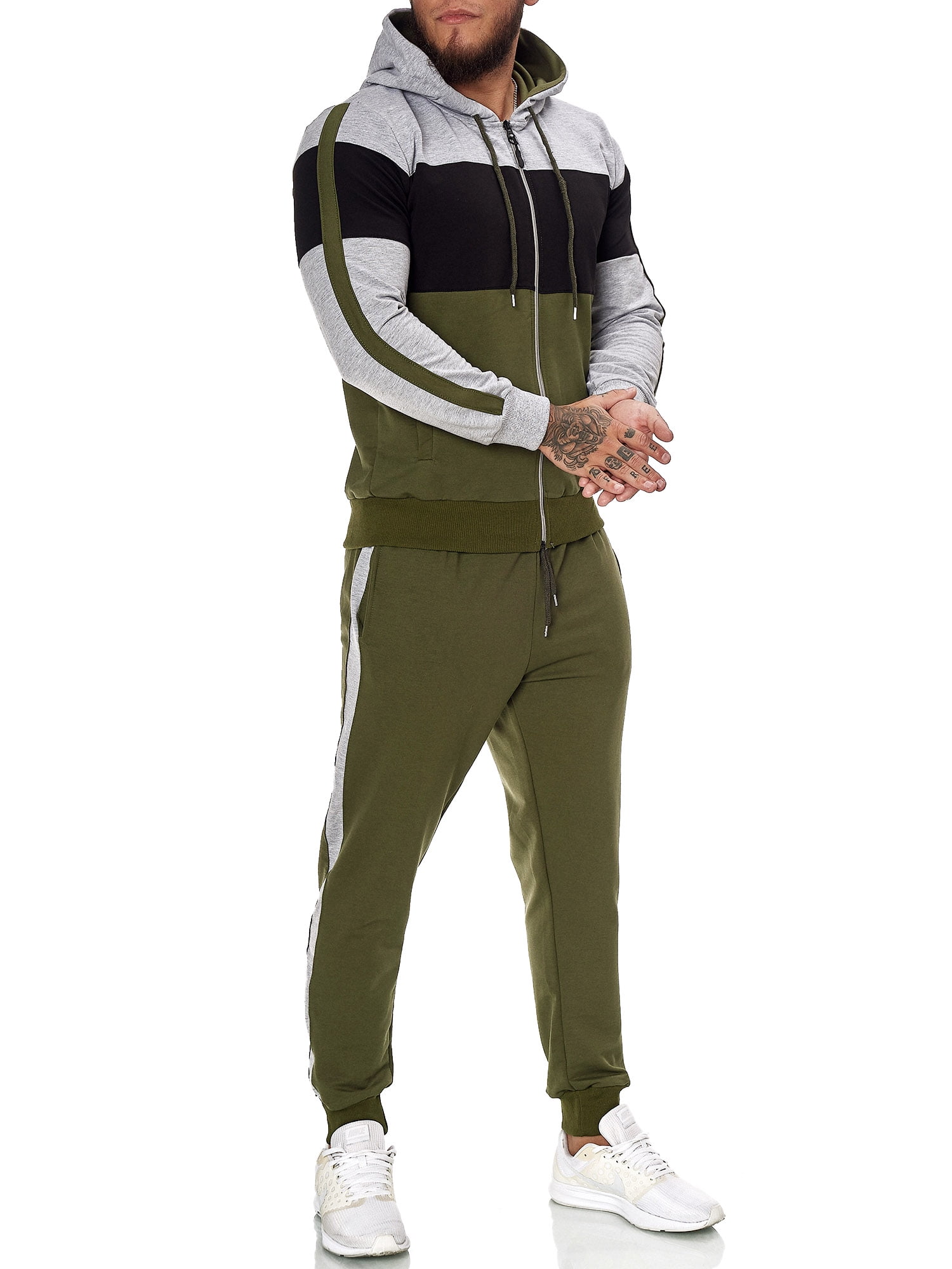 N-R Mens Sweatsuits 2 Pieces Print Tracksuit Casual Sports Jogging Suit Athletic