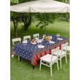 thumbnail image 4 of Outdoor Tablecloth with Umbrella Hole for Patio/Picnic/Party/Camping, Independence Day Waterproof Table Cloth Rectangle Table Cover Washable, 4th of July Star Blue Red Striped (54"x 80"), 4 of 8