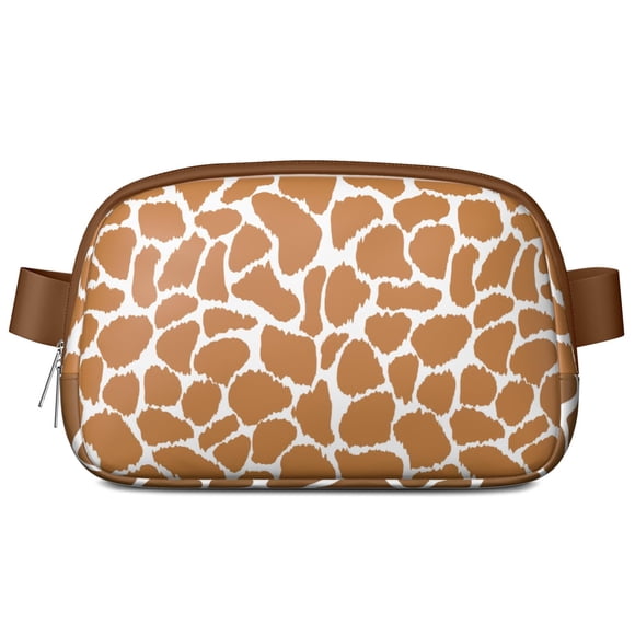 Sac Banane pour Amoureux des Girafes - Sac de Taille Ajustable Imperméable avec Imprimé Artistique d'Animaux Africains, Design Texture Peau de Girafe Brun Rustique, Sac Ceinture Mains Libres pour la Faune