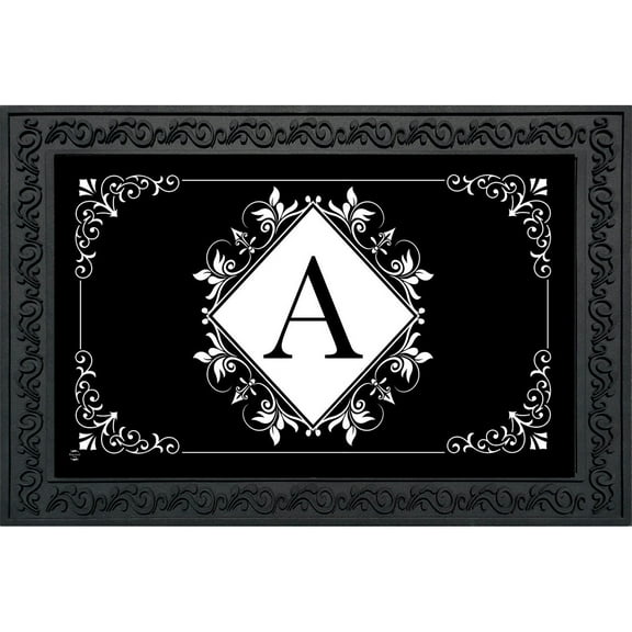 Briarwood Lane Black and White Monogram A Doormat