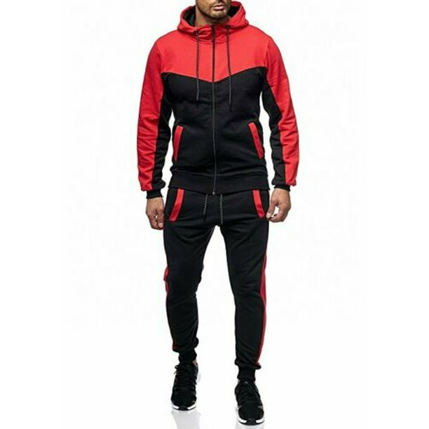 shiny hooded jogger set