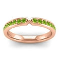 thumbnail image 2 of 0.20 T.C.W Fancy Round Cut Peridot Gemstone Bridal Eternity Band for Wedding Solid 14K Rose Gold Size 7.5 by Diamond-Capitals, 2 of 8