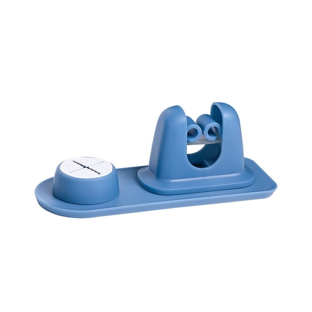 Ganchos colgantes Bearachild para tubos estante de almacenamiento multiusos soporte para escoba organizador de Accesorios de baño Azul