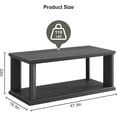thumbnail image 3 of 48“ Coffee Table, Wooden Center Table with 2 Tier Storage Shelves, Rectangular Living Room Table Modern Farmhouse Coffee Table for Living Room, Home Office, Bedroom, Apartment, Dark Grey, 3 of 9