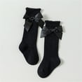 thumbnail image 2 of Bxsruta Baby Knee-High Socks with Bow Lace Trim, Soft Cotton Socks for Newborns Infants 0-4 Years, Breathable Ankle Socks for Boys and Girls, 1 Pair, 2 of 6