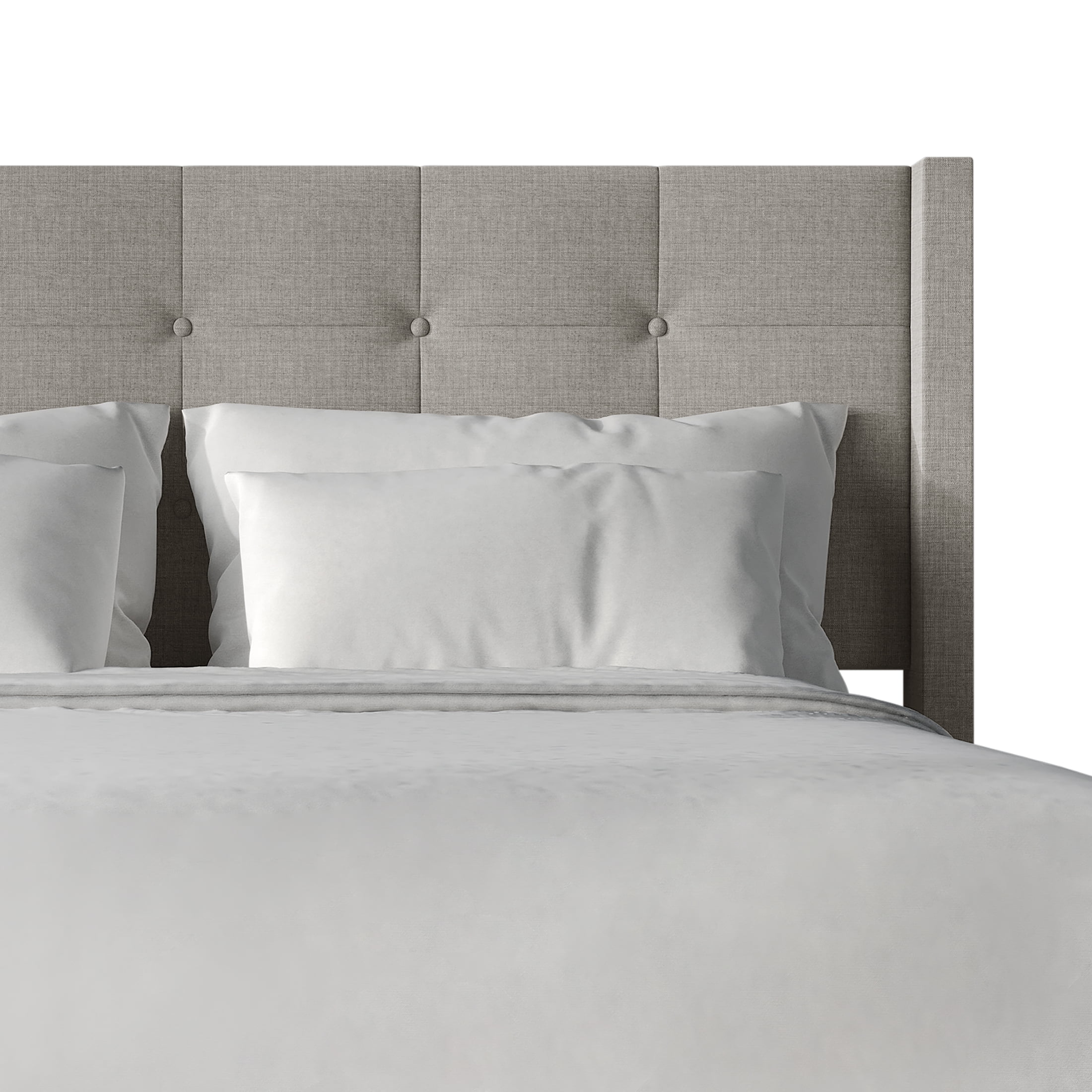 Castle Place Elegance Wingback Twin Platform Bed, Grey