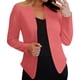 thumbnail image 2 of Blazer de moda para mujer, blusas de color liso, manga larga, cuello en V, chaqueta de traje informal, blusa de poliéster para mujer, 2 of 6