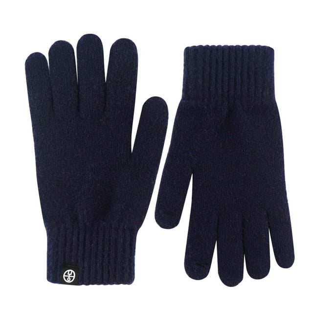 GDREDA Wool Knitted Winter Gloves for Couples Outdoor Cold Weather Warmth and Touchscreen Compatibility Navy,One Size