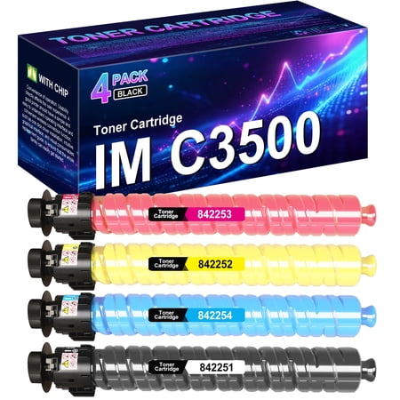 High Capacity IMC3000 IMC3500 Toner Cartridge Replacement for Ricoh 842251 842252 842253 842254 Toner Cartridges Compatible for Ricoh Lanier Savin IM C3500 IM C3000 Printer