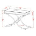 thumbnail image 5 of Furniture of America Monna Metal X-Cross Leg Console Table, Chrome, 5 of 5