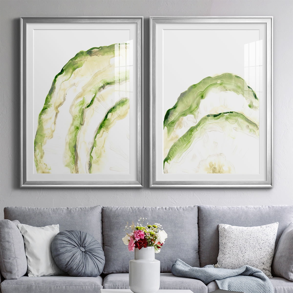 Wexford Home Lichen Halo I Premium Framed Print, 18.5" x 24.5" - Ready to Hang, Silver (Set of 2)