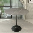 thumbnail image 4 of LeisureMod 48" Round Bar Height Dining Table with Sintered Stone Top Pub Table and Black Stainless Steel Pedestal Base for Modern Kitchen and Dining Room Verve Collection in Marble Grey, 4 of 8