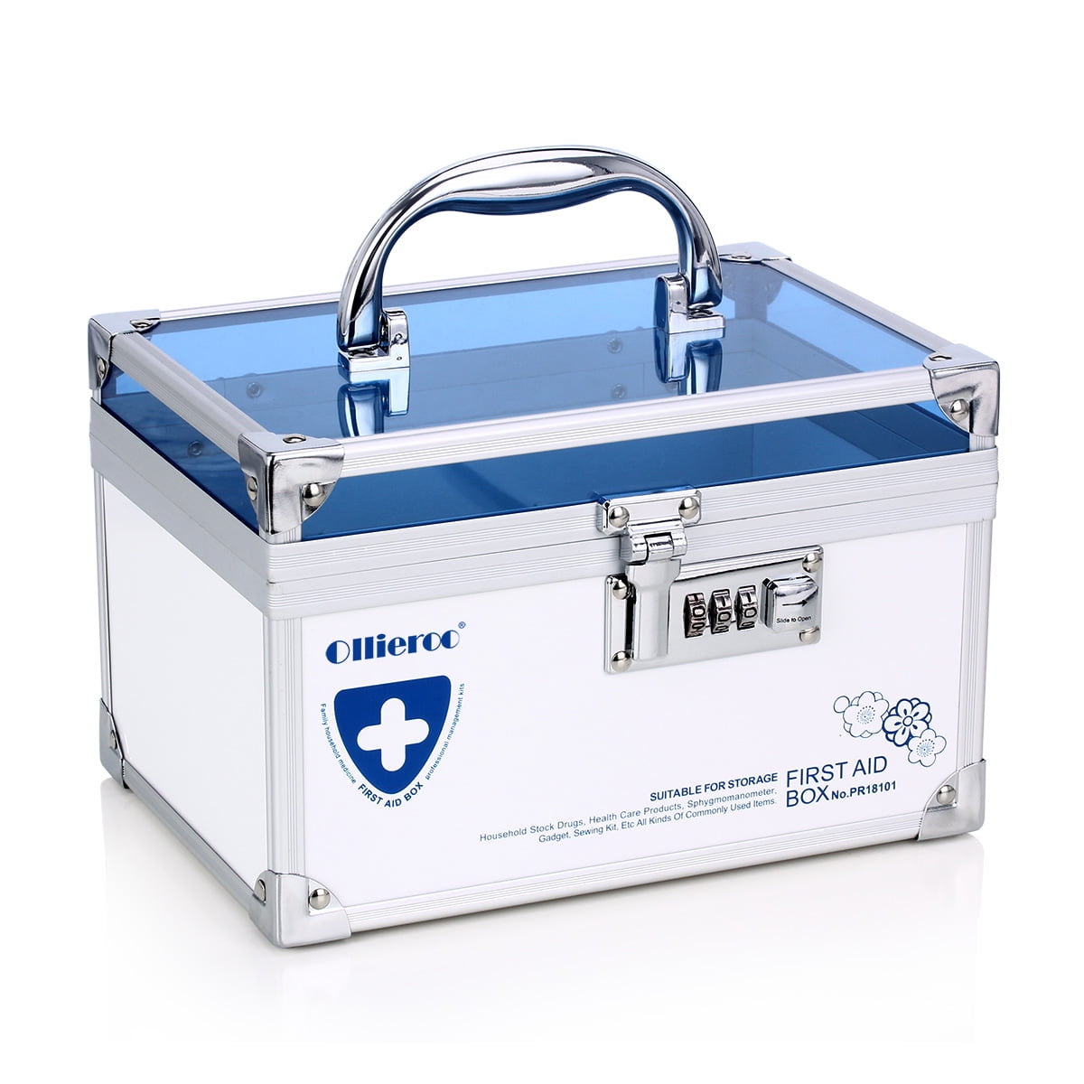 Lockable Medicine Storage First Aid Medical Box with Removable Tray for