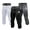 Black+Gray+White, variant on YUSHOW Men's 3/4 Compression Pants with Pockets Workout Tights 3-Pack Athletic Leggings for Running Large
