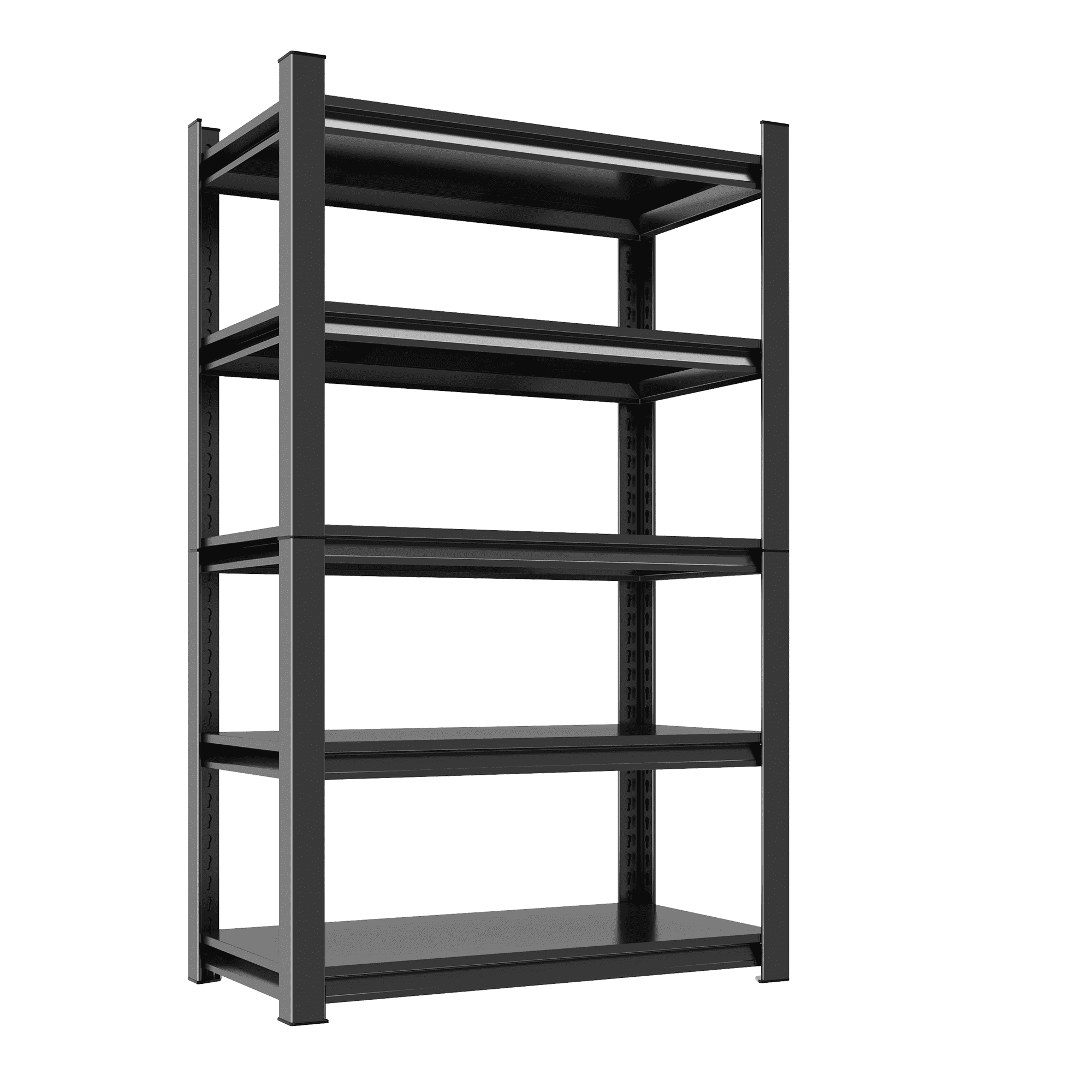 5-Tier Heavy Duty Metal Storage Shelving Unit, 2000 LBS Load Capacity Adjustable Shelves Organizer Rack for Home, Garage & Warehouse, 71.20"H x 35.43"W x 17.72"D, Black