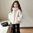 thumbnail image 4 of OGLCCG Girls Winter Coats Trendy Warm Long Sleeve Furry Faux Fur Jackets Soft Outdoor Windproof Thicken Thermal Outerwear with Pockets 5-14 Years, 4 of 8
