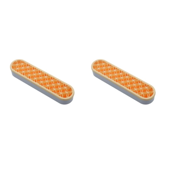 Seitruly Práctico estuche para guardar brochas de maquillaje con caja de almacenamiento de cosméticos impermeable que ahorra espacio amarillo 2Conjunto