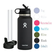 HYDRO FLASK Water bottle Stainless Steel & Vacuum Insulated with Straw Lid- 32oz Black