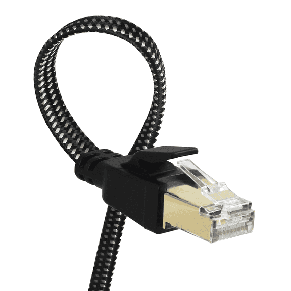 Dutevolns Cat 8 Ethernet Cable16.4 FT, High Speed 40Gbps 2000Mhz Braided Network Internet Cable with Gold Plated RJ45 Connector, Heavy Duty LAN Cable S/FTP UV Resistant for Router/Gaming/PC