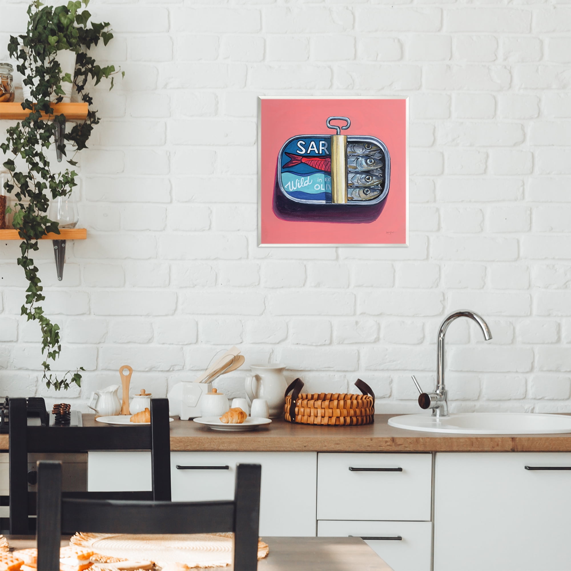Stupell Industries Wild Sardines on Pink Wall Plaque Art, design by Kate Jarvik Birch