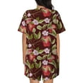 thumbnail image 6 of Daiia Leaf And Fruit Pattern Womens Pajama Sets Short Sleeve Pajamas for Women Sets Soft Lounge Sets Casual Round Neck Sleepwear PJS-Small, 6 of 7