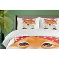 thumbnail image 4 of Ambesonne Fox Duvet Cover Sets, Wild Animal Drawing, 2-Queen, Apricot Dark Coral, 4 of 7