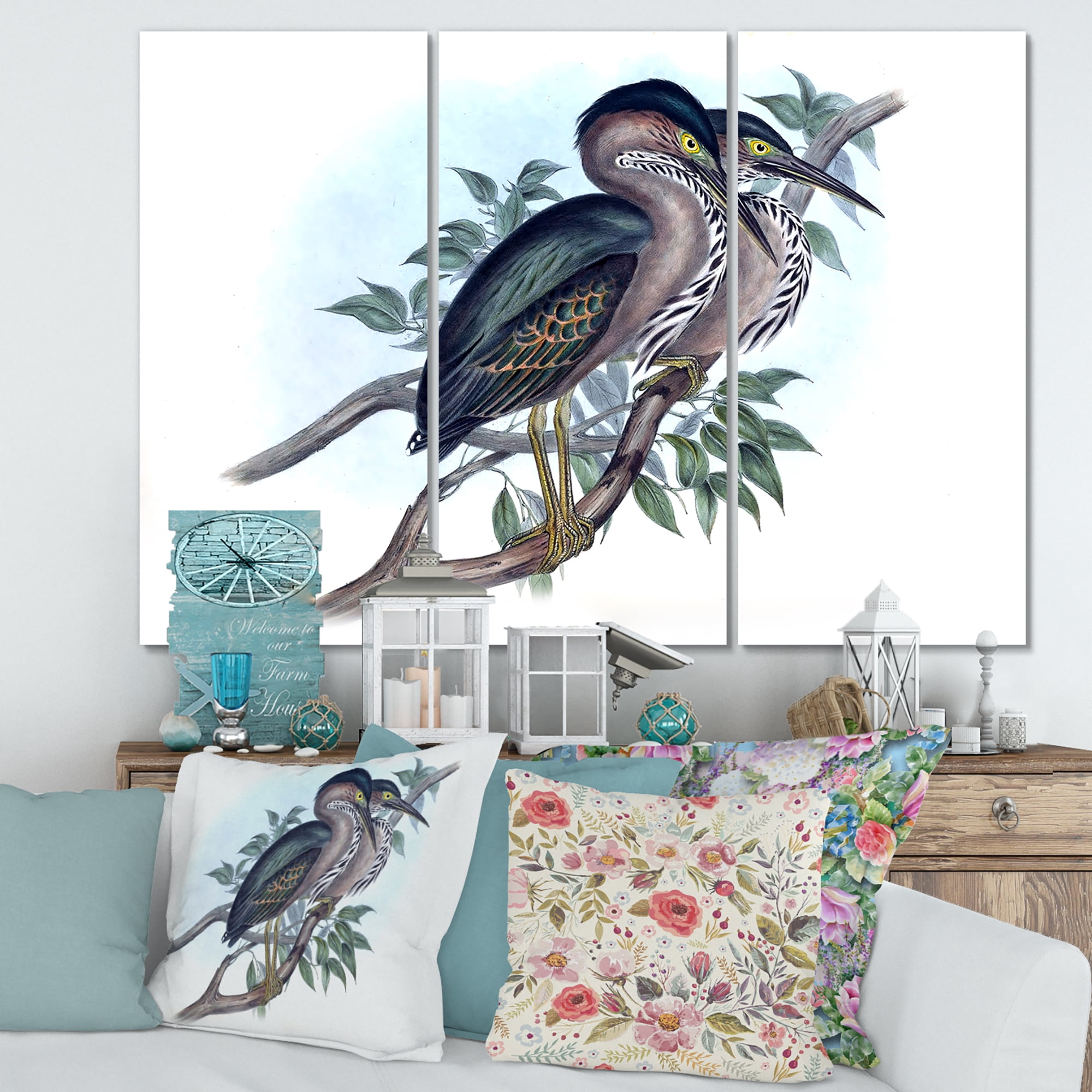 Designart ' Ancient Australian Birds VII ' Traditional Canvas Wall Art Print