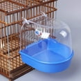 thumbnail image 4 of Jaula colgante para baño de pájaros, accesorios para jaula de limpieza de mascotas, caja de plástico, baño de loros para ducha de mascotas, bañera para pájaros (azul), 4 of 5