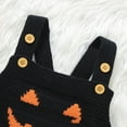 thumbnail image 4 of qiiinnHk Baby Boy Girl Halloween Outfit Sweater Romper Pumpkin Ghost Knitted Romper Suspender Jumpsuit Baby Halloween Clothes 9-12 Months,Black, 4 of 5