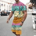 thumbnail image 2 of Men's Summer Casual Suits Loose Fit Printed Matching Sets Comfortable Daily Wear Outfits Non Stretch Breathable Lightweight, 2 of 6