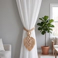 thumbnail image 5 of Dalxymotic Macrame Curtain Tiebacks, Boho Leaf Curtain Tiebacks, Hand Woven Cotton Holdbacks with Wooden Beads, Curtain Tiebacks for Bedroom, Living Room, Home, Window, Door, 5 of 6