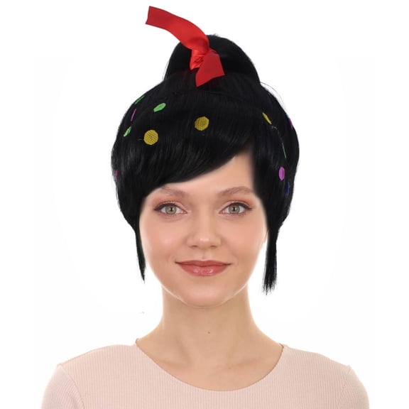 HPO Womens Candy Wig | Black TV/Movie Wigs | Premium Breathable Capless Cap