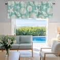 thumbnail image 2 of Window Valance for Kitchen,Summer Ocean Starfish Shell Rod Pocket Curtain Valances Short Curtains Drapes Panel,Marine Creature on Green Window Treatment Topper for Living Room Bathroom Bedroom Home, 2 of 9