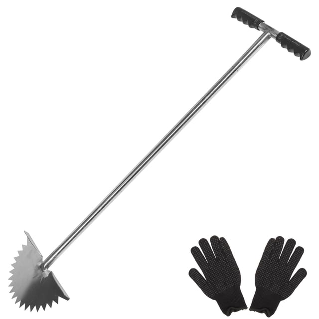 FOMIYES Cortabordes Para Césped Con Hoja Dentada Y Mango T Para Uso En Exteriores Color Negro