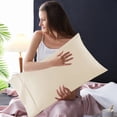 thumbnail image 4 of Set Of 2 Extra-large Pillowcases soft Brushed Microfiber Pillowcases With Envelope Closure 20x36 Inches Cooling and Breathable Pillow Cases Beige, 4 of 5