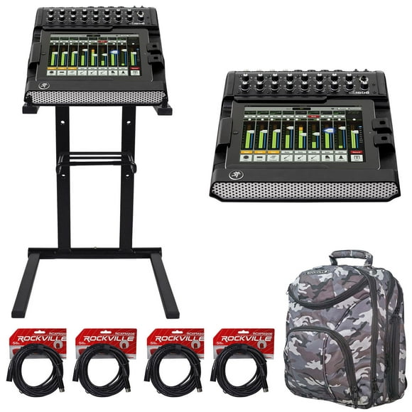 Mackie DL1608 Lightning 16-Ch Digital Live Sound Mixer+CAMOPACK+Stand+Cables